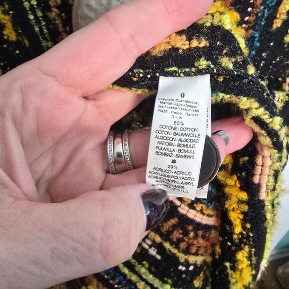 forte_forte Striped Jacquard Bouclé Long Coat Multicolor Marigold Size 0 US 2 - Picture 8 of 15